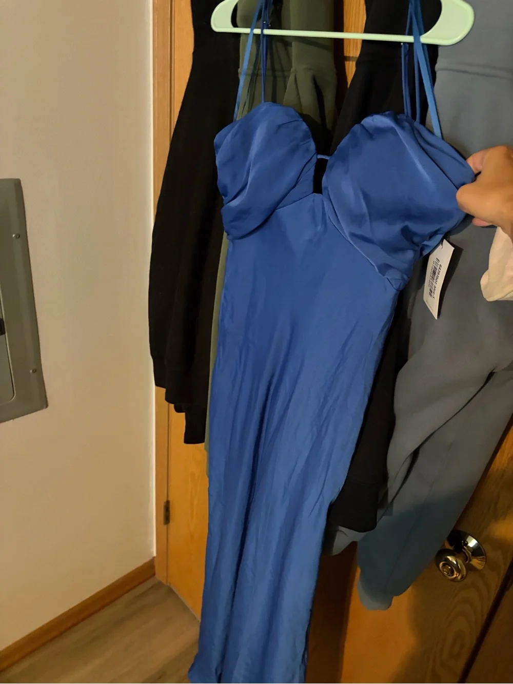 Hello Molly Blue Satin Dress